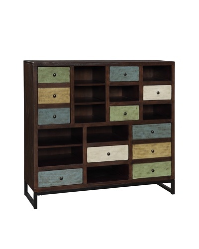 Coast To Coast Arlington 5-Drawer 2-Door Bookcase, Brown/Multi