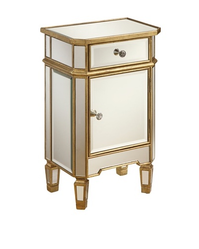 Coast to Coast One Drawer One Door Mirrored Cabinet