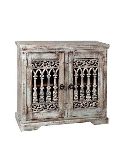 Coast to Coast Double-Door Reclaimed Wood & Iron Sideboard, Washed Grey