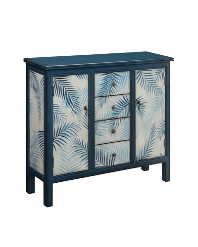 Coast to Coast Framed Palm Cupboard, Blue/White