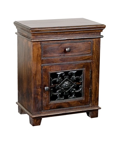 Coast to Coast Single Door Sheesham Wood & Iron Chest with Drawer