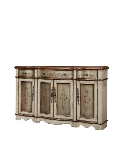 Coast To Coast Endicott 4-Door 3-Drawer Credenza, Cream