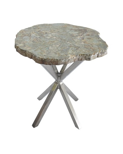 Control Brand Good Form Table with Malachite Top & Steel Base