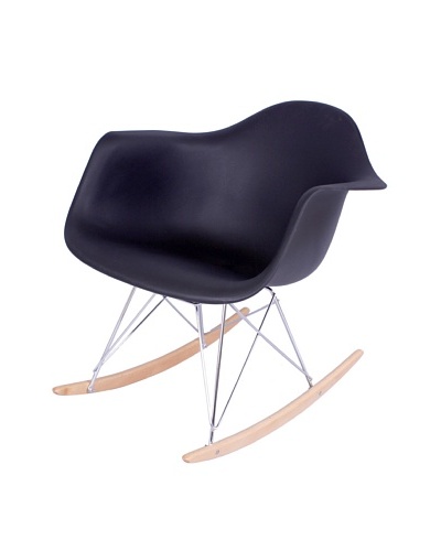 Control Brand Adult-Sized Mid-Century-Inspired Rocking Chair, Black