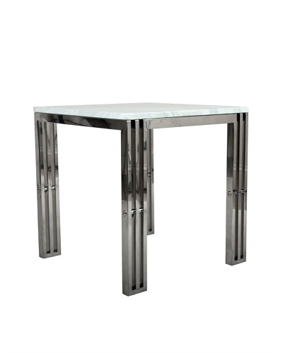 Control Brand Carrara Marble & Stainless Steel End Table