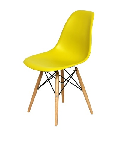 Control Brand Mid-Century-Inspired X-Leg Dining Chair, Neon Yellow