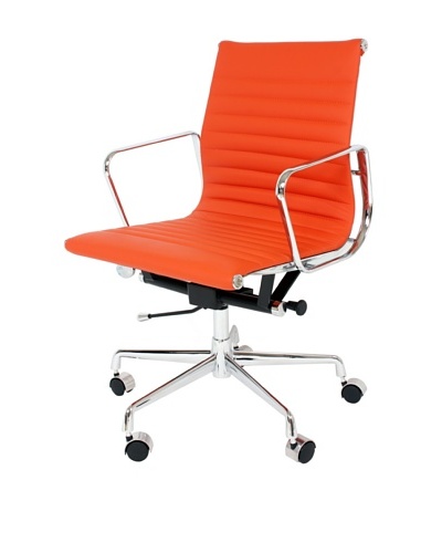 Control Brand Mid-Century Leather Executive Office Chair, Orange