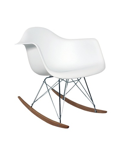 Control Brand Adult-Sized Mid-Century-Inspired Rocking Chair, White