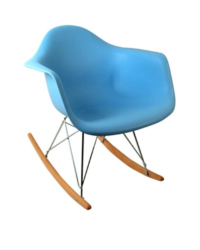 Control Brand Adult-Sized Mid-Century-Inspired Rocking Chair, Blue