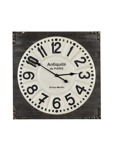 Cooper Classics Talbert Wall Clock, Dark Wood