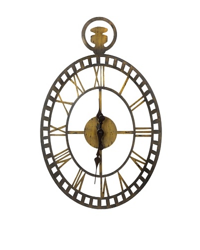 Cooper Classics Malibu Wall Clock, Rustic Bronze/Gold