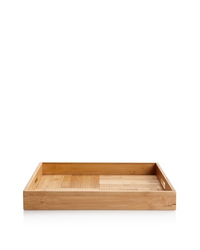 Core Bamboo Square Criss-Cross Bamboo Tray, Natural, Large