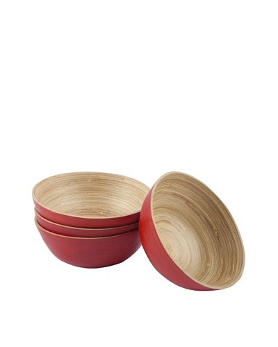 Core Bamboo Set of 4 Modern Round Bowls [Cherry]