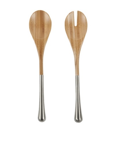 Core Bamboo Park Avenue Bamboo/Stainless Steel Serving Set, Natural