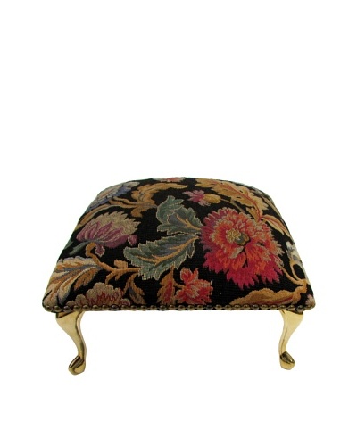 Corona Décor Co. Vintage Flora Black Footstool