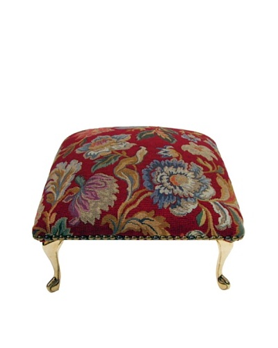 Corona Décor Co. Vintage Flora Red Footstool