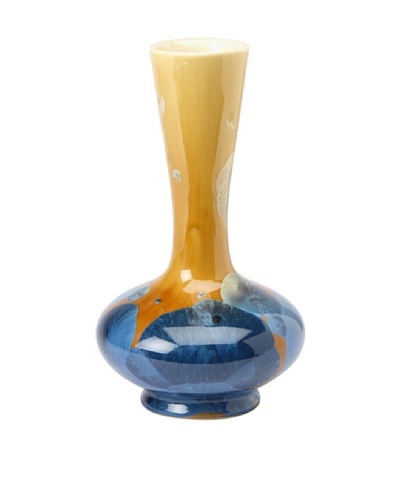 Cosmos Fine Porcelain Vase, Blue/Yellow