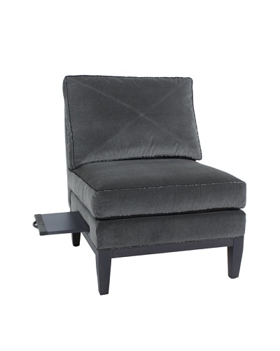 COUEF Randolph Right-Side Shelf Chair, Greige/Grey Mohair
