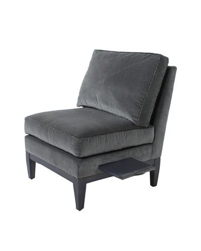 COUEF Randolph Left-Side Shelf Chair, Greige/Grey Mohair
