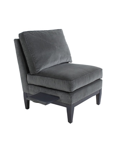 COUEF Randolph Left-Side Shelf Chair, Greige/Grey Mohair