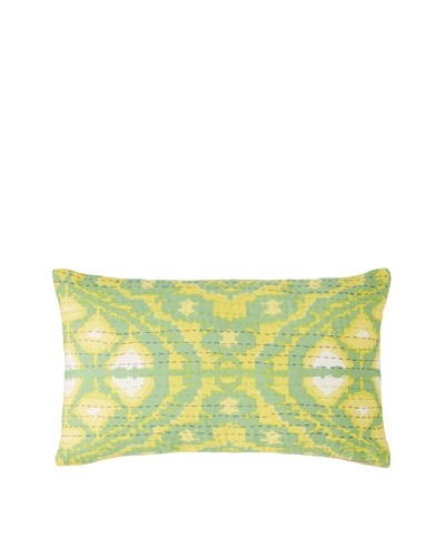 Couleur Nature Ikhat Kantha Pillow, Green