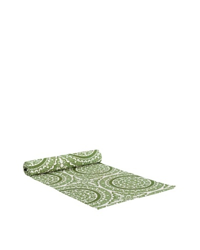 Couleur Nature Medallion 72″ Runner, Green