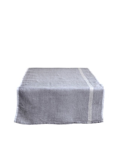 Couleur Nature Laundered Linen Runner, Grey/Natural