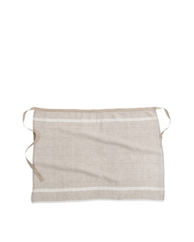 Couleur Nature Laundered Linen Half Apron, Natural/White