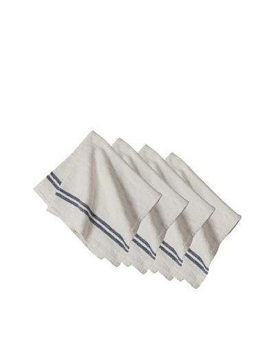 Couleur Nature Set of 4 Vintage Linen Stripe Napkins, Navy