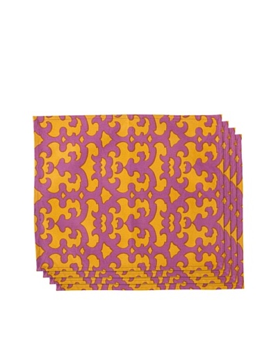 Couleur Nature Set of 4 Key Placemats, Purple/Gold