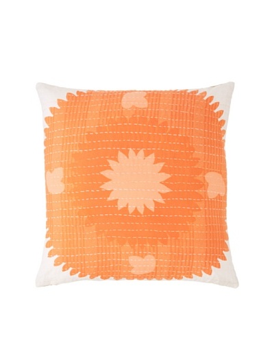 Couleur Nature Suzzani Kantha Pillow, Orange