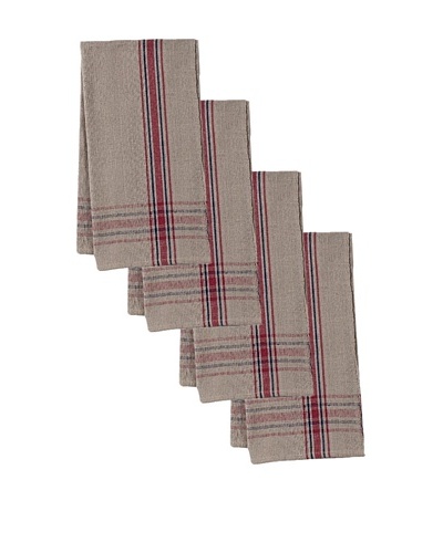 Couleur Nature Set of 4 Khadhi Natural Texture Stripe Napkins