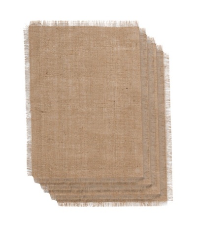 Couleur Nature Set of 4 Burlap Placemats, Natural