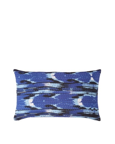 Couleur Nature Ikhat Kantha Pillow, Blue/Brown