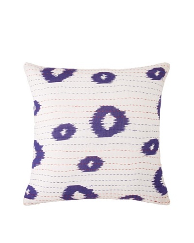 Couleur Nature Ikhat Kantha Pillow, Light BlueAs You See