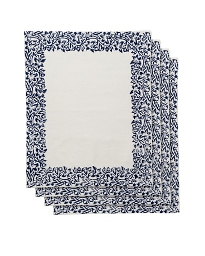 Couleur Nature Set of 4 Scroll Placemats, Navy