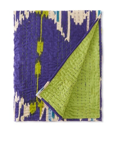 Couleur Nature Ikhat Kantha Throw, 59″ x 59As You See