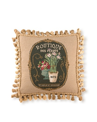 Sally Eckman Roberts Floral Boutique 16″ x 16″ Needlepoint Pillow