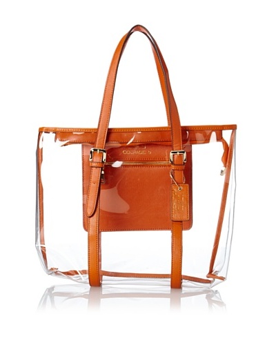 COURAGE. b Women's Moorea Clear Mini Tote, Clear/Orange