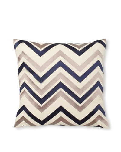 Courtney Cachet Chevron Linen Pillow, Taupe/Navy