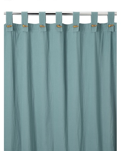 Coyuchi Seersucker Shower Curtain, Dusty Aqua