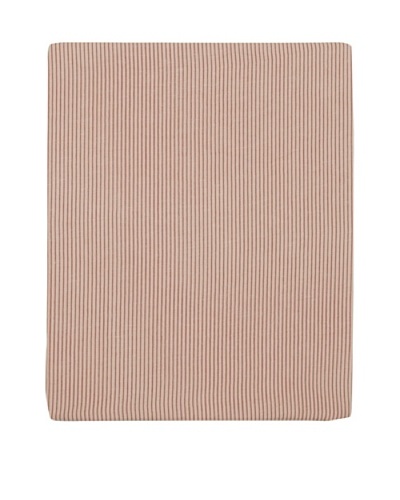 Coyuchi Mini Stripe Cotton/Linen Fitted Sheet [Natural with Brick]