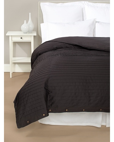 Coyuchi Pleated Sateen Duvet Cover [Almost Black]