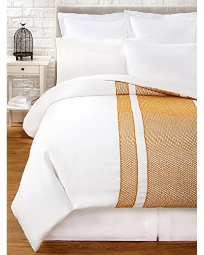 Coyuchi Labyrinth Embroidered Linen Duvet Cover