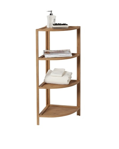 Creative Bath Eco Styles 4-Shelf Corner Tower, Natural