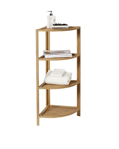 Creative Bath Eco Styles 4-Shelf Corner Tower, Natural/Bamboo