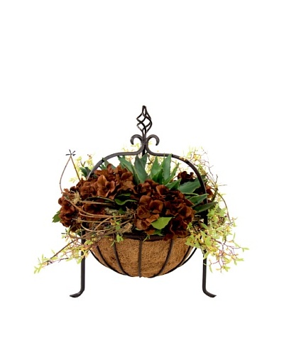Creative Displays Brown Hydrangea in Iron Basket