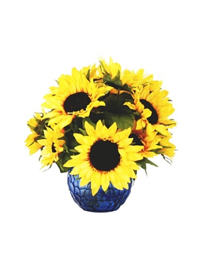 Creative Displays Sunflowers in Delft Pot