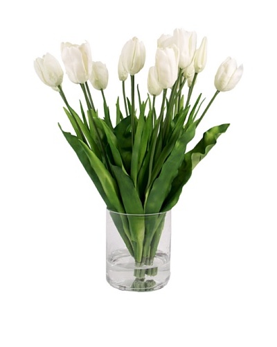 Creative Displays White Tulips in Glass