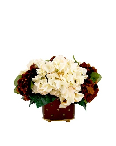 Creative Displays Cream & Burgundy Hydrangea in Tall Planter
